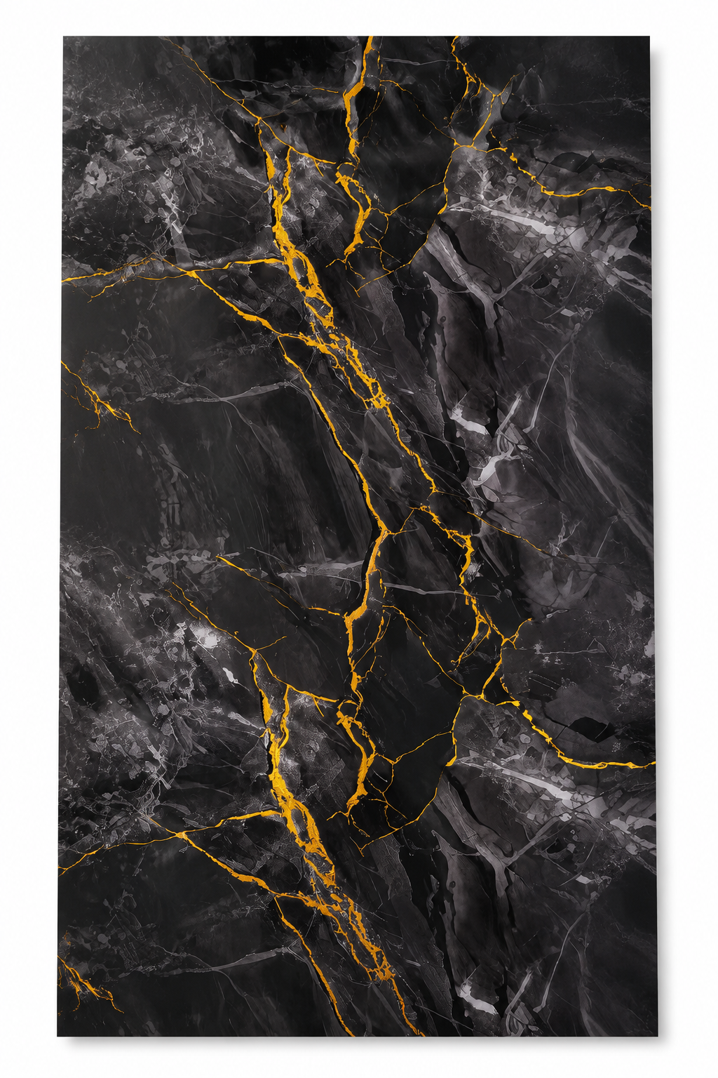 UV PVC Marble Sheet 4' x 8' - Black/white/gold