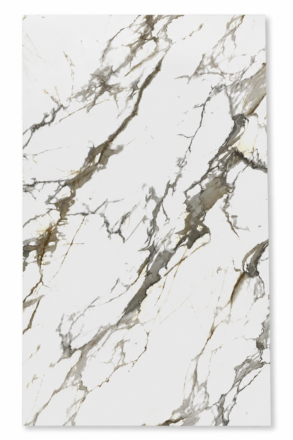 Panneau Mural PVC UV Effet Marbre 4' x 8' - Blanc/gris foncé