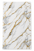 Panneau Mural PVC UV Effet Marbre 4' x 8' - Blanc/gris/or