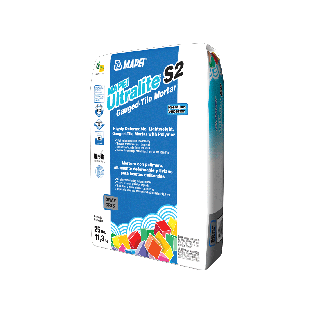 Mapei - Ultralite S2 Ciment-colle léger avec polymères hautement déformable, Gris - 25 lb