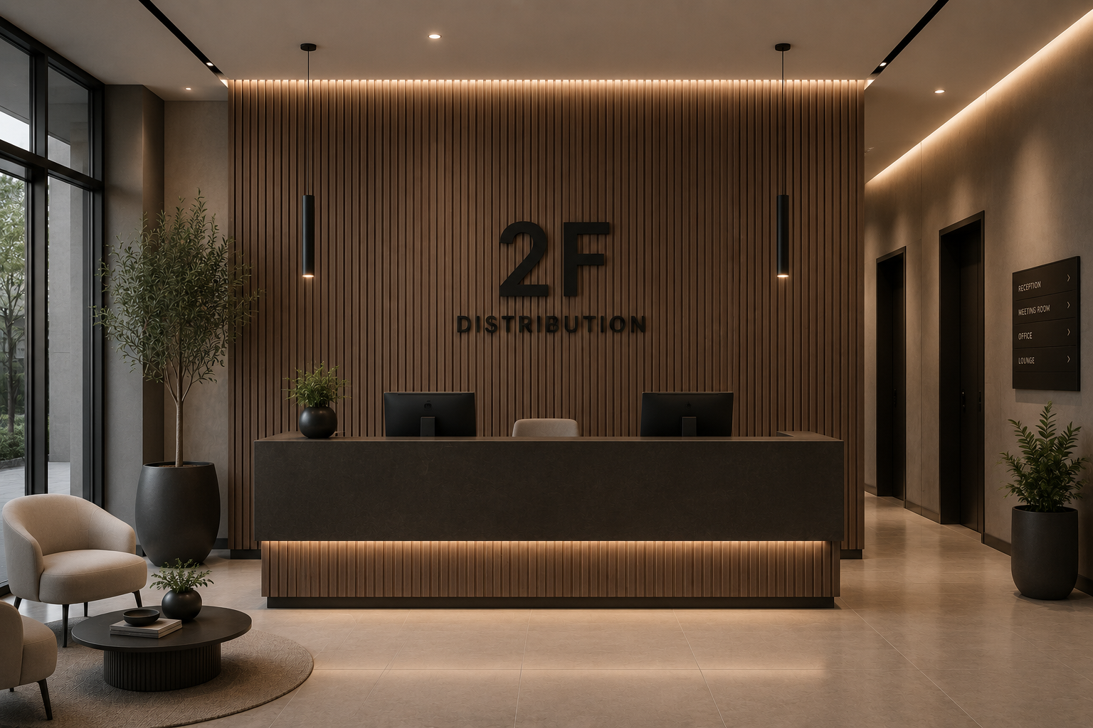 2' x 8' Acoustic Wall Panel - Dark Walnut