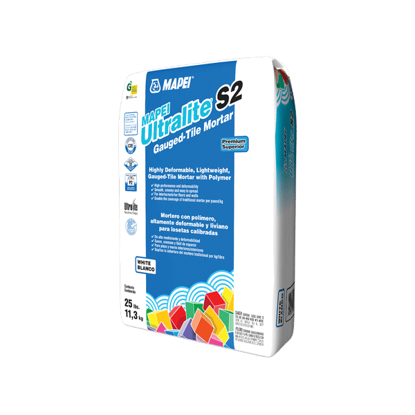 Mapei - Ultralite S2 Ciment-colle léger avec polymères hautement déformable, Blanc - 25 lb